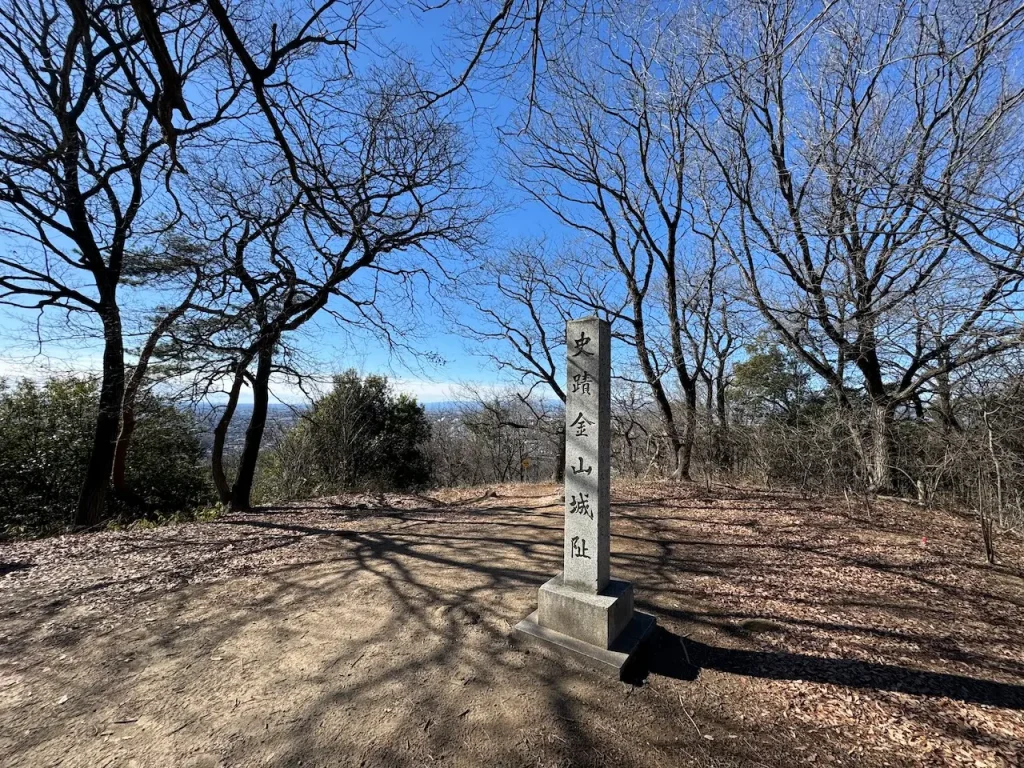 群馬県太田市金山の彦七山の史蹟金山城阯の石碑