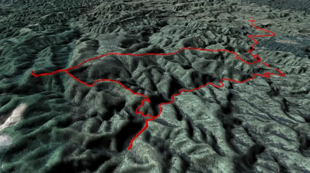 千葉県大福山の登山コース3D図