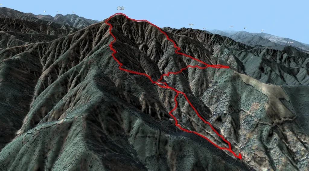 神奈川県大山の登山ルート3D図