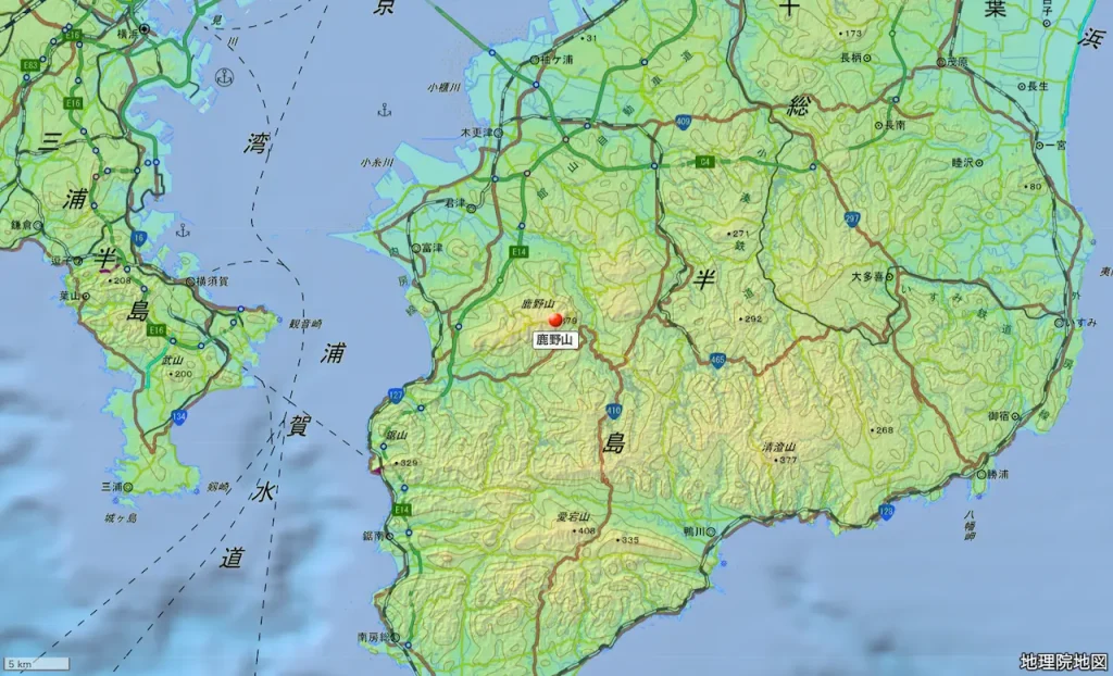 千葉県鹿野山の位置