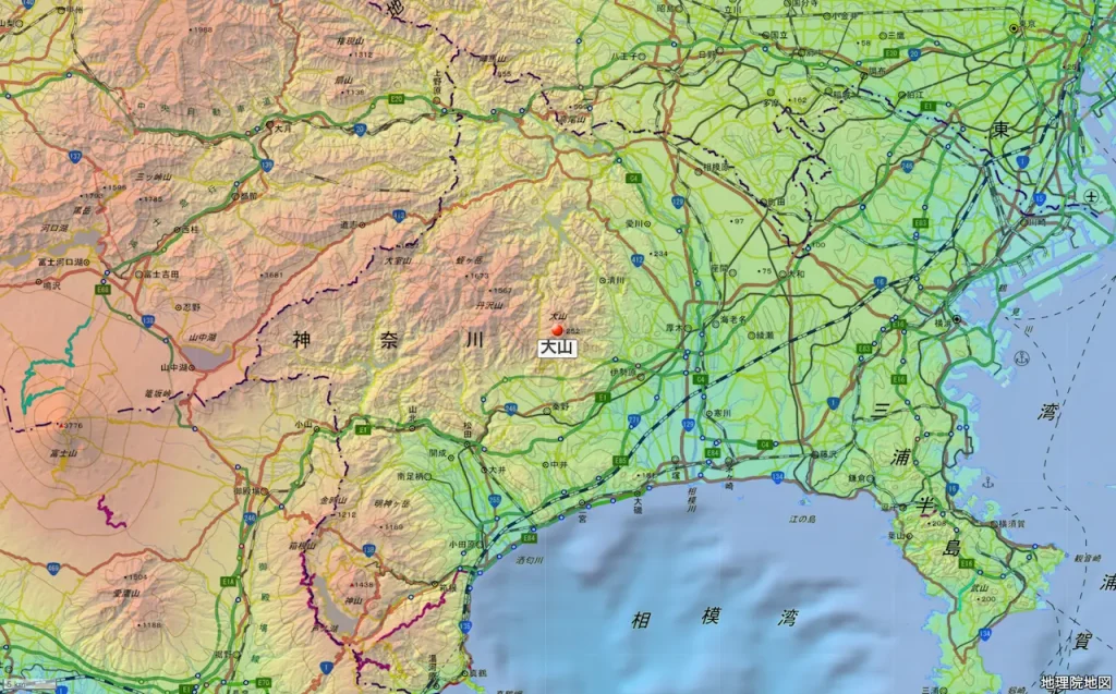 神奈川県大山の位置