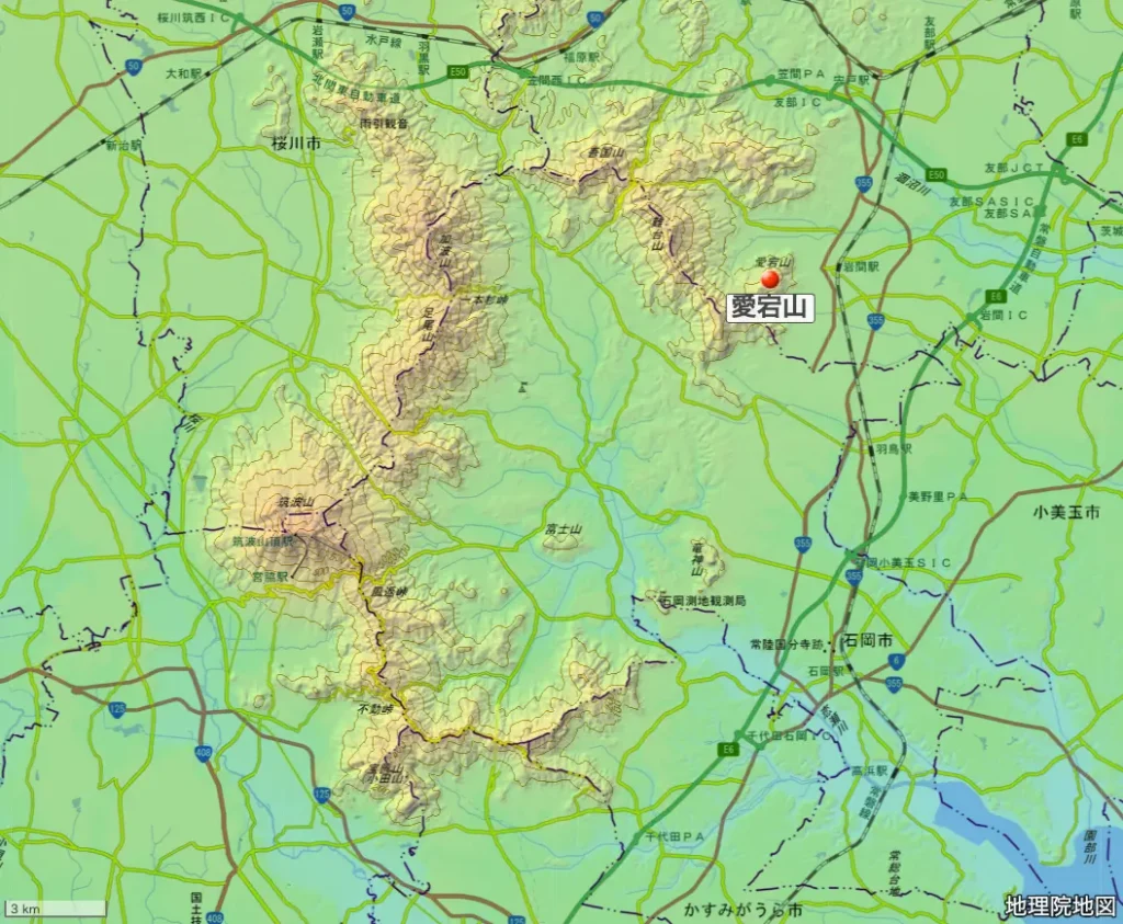 茨城県愛宕山の位置