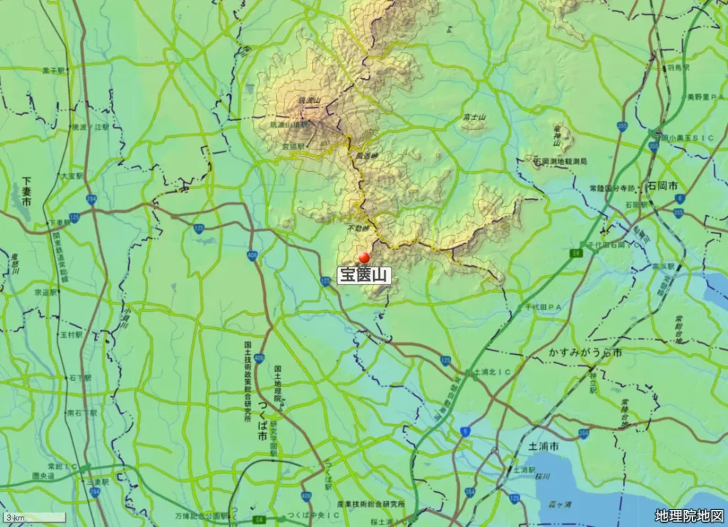 茨城県宝篋山の位置