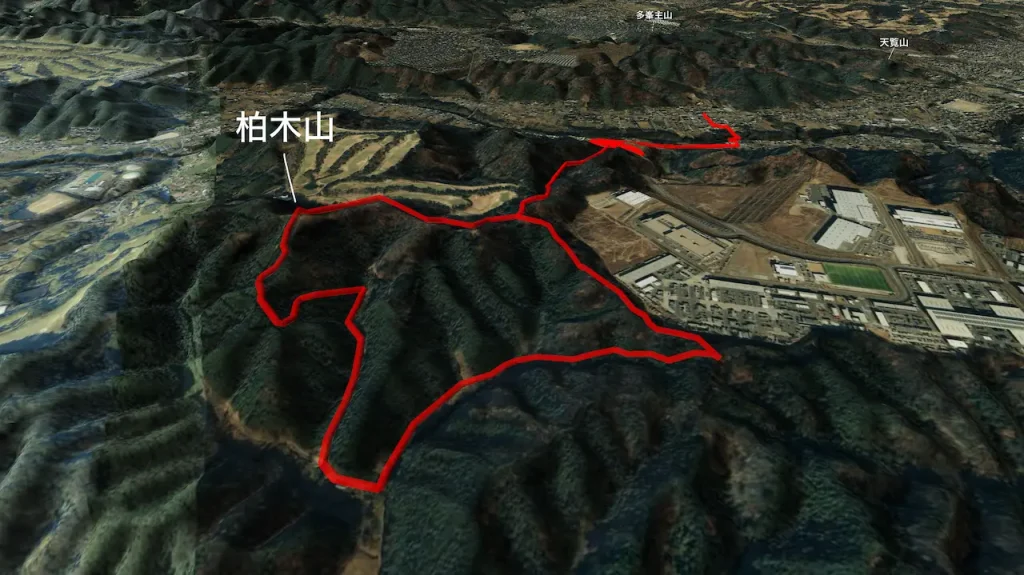 埼玉県_柏木山の登山コース3D図