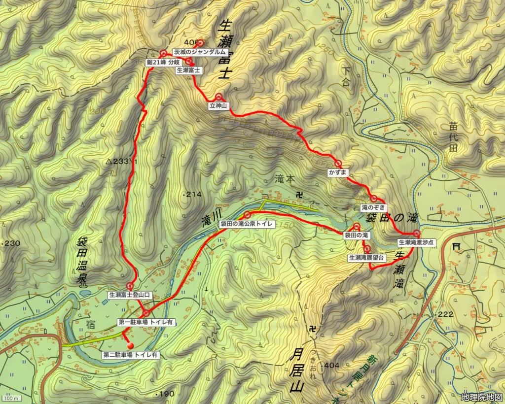 茨城県生瀬富士の登山コース