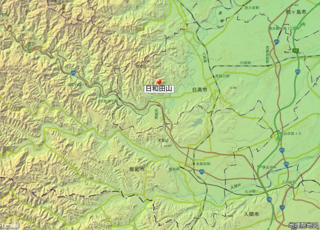 埼玉県_日和田山の位置