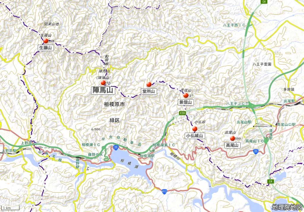 東京都_陣馬山の位置