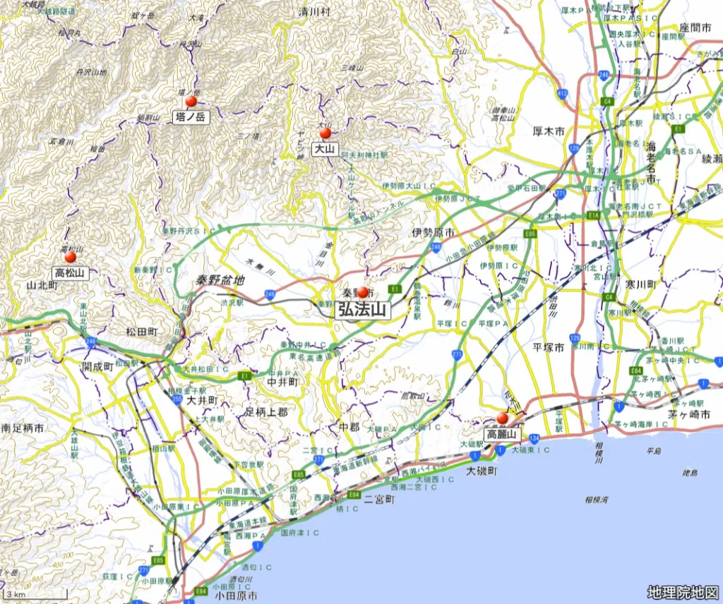 神奈川県_弘法山の位置