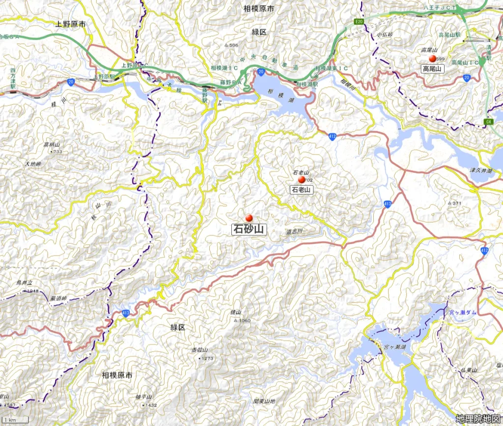 神奈川県_石砂山の位置